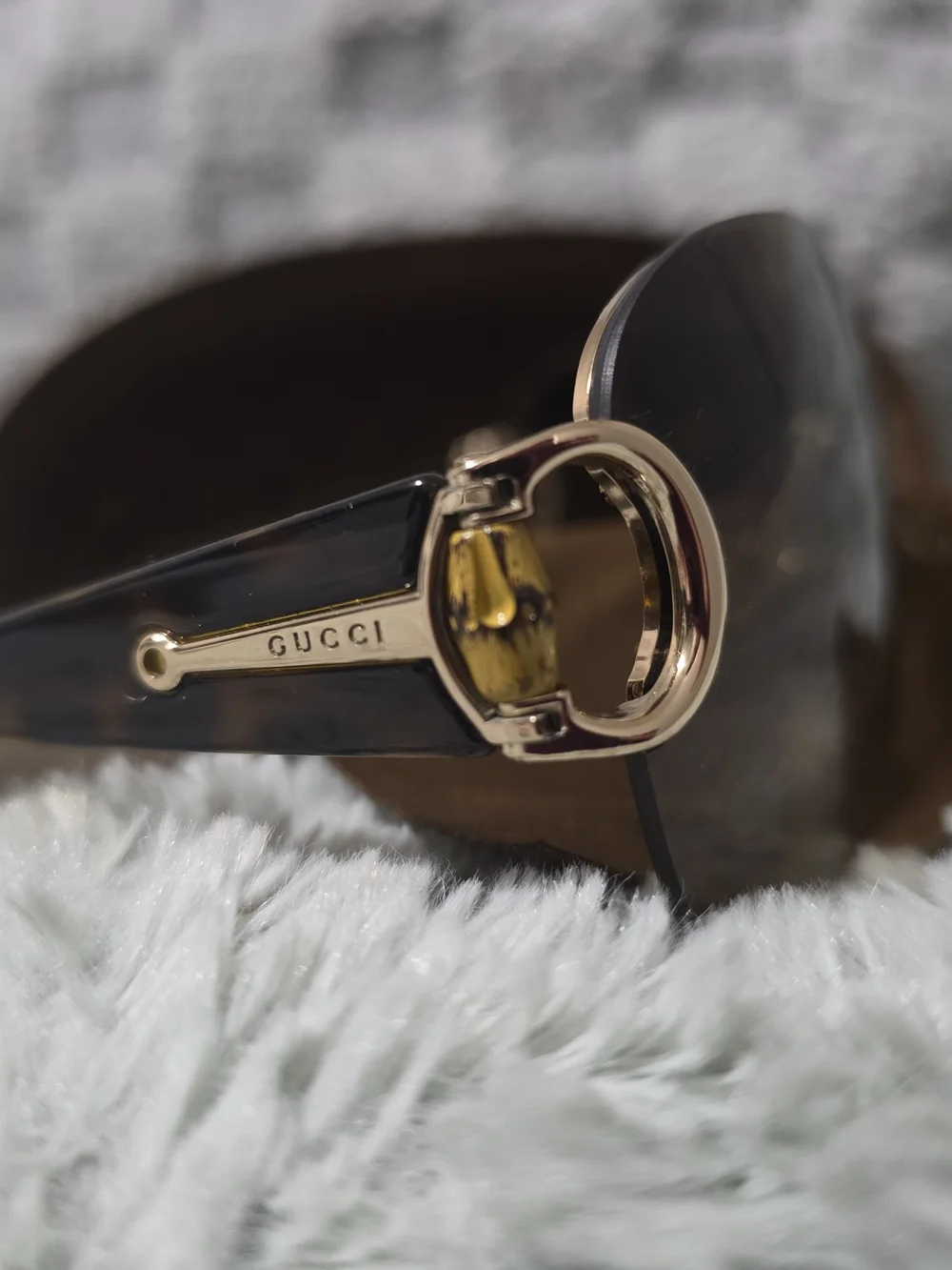 Gucci Brown Gradient Rimless Sunglasses with Gold Accent